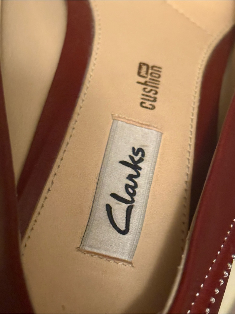 Clarks Women's Cherry Red Leather Block Heel Pumps - Picture 8 of 10